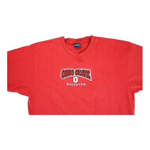 Ohio State Buckeyes T-Shirt Mens L Red Short Sleeve 100% Cotton Embroidered - Picture 3 of 4